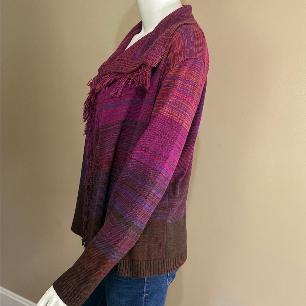 Ruby Rd. Multicolor Fringe Cardigan - image 4